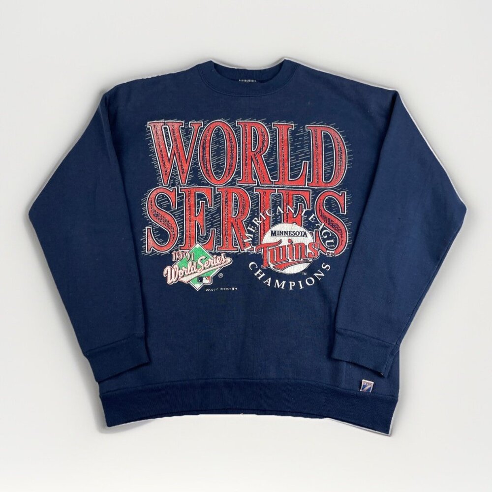 Vintage Minnesota TWINS 1991 World Series Champions Sweatshirt Sz L Made in USA